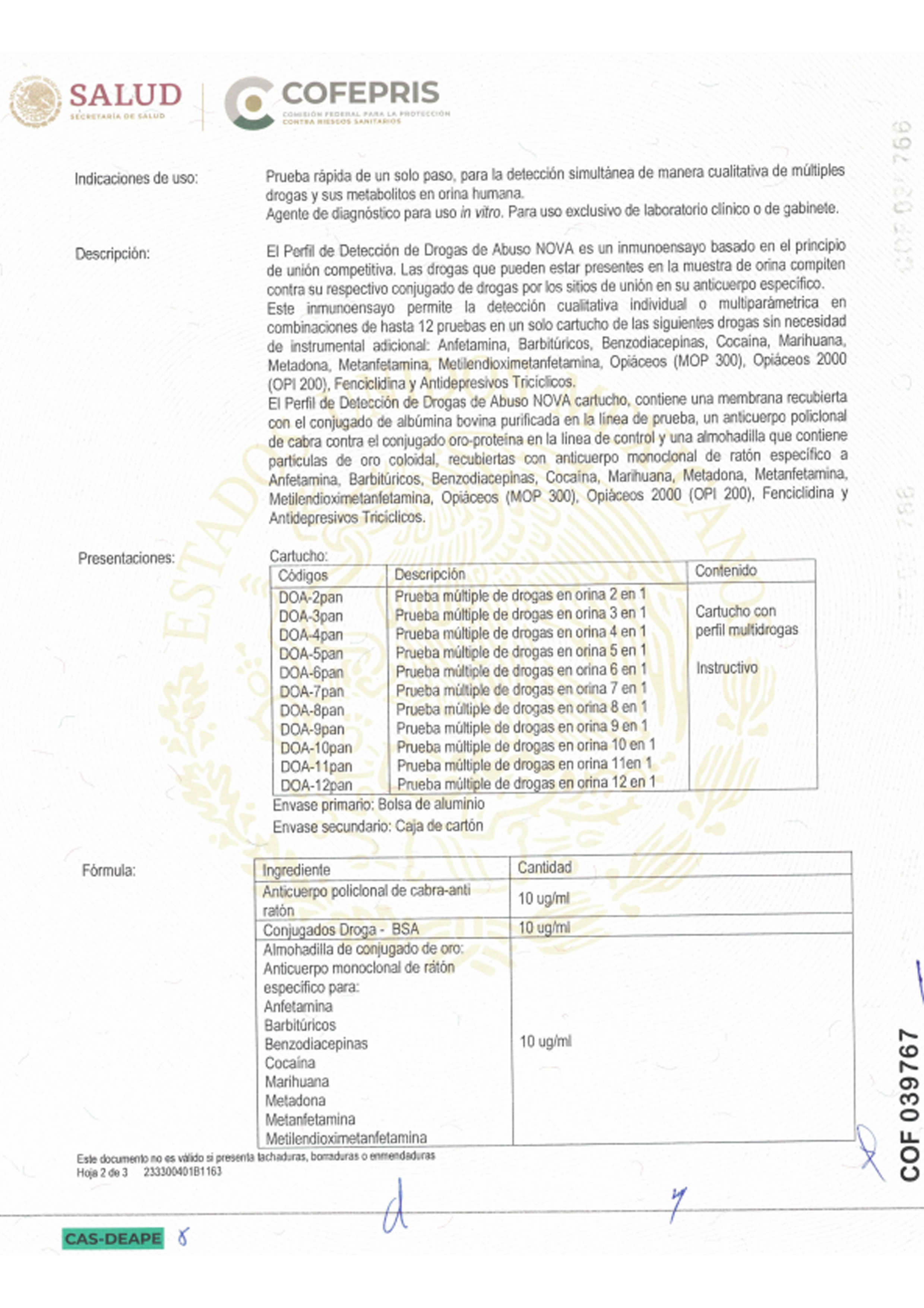 Mexico Device Registration Certificate