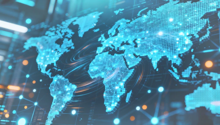 A connected global network representing the reach of Atlas Link